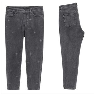H&M Vintage Fit High Waist Embellished Jeans
